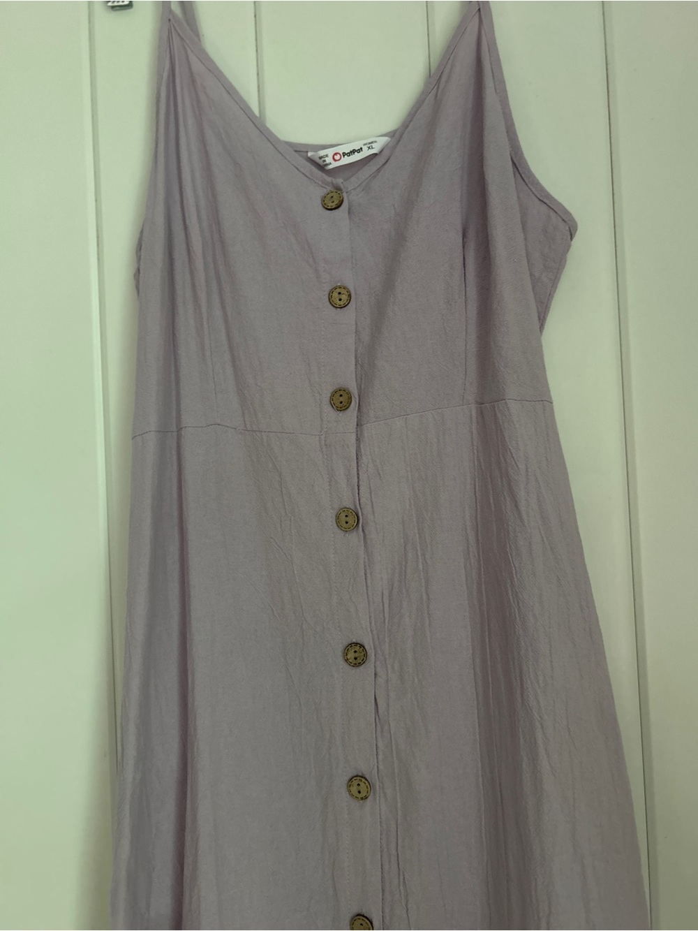 PatPat Dress  Lavender High-Low Button XL tag FITS M to L crepe cotton sundress - Picture 12 of 16